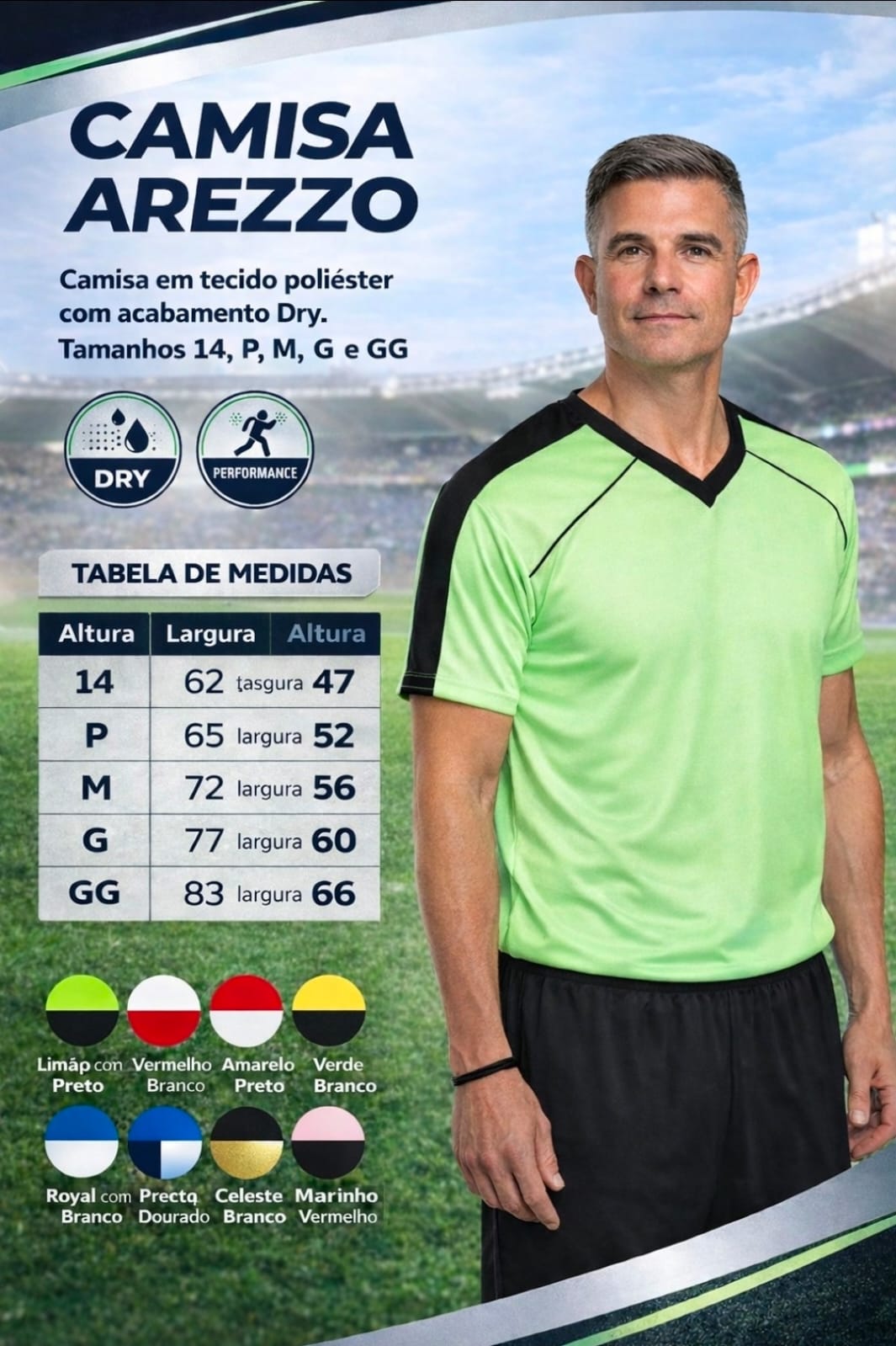 Camisa Arezzo Tam: Ginf, P, M, G e GG