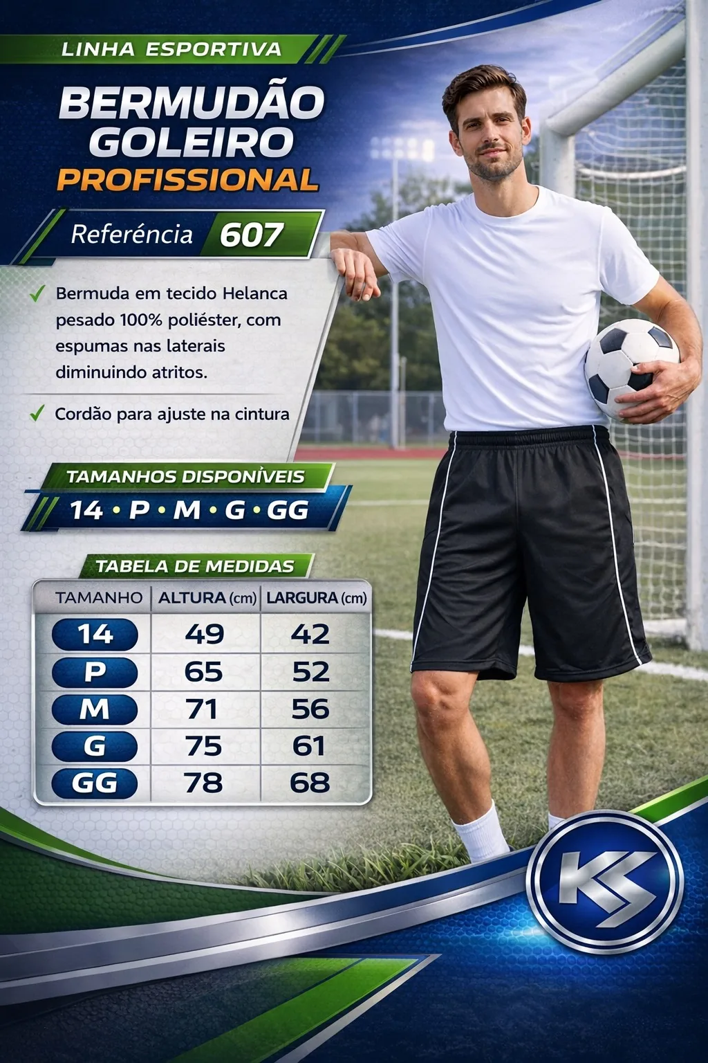 Bermudão de Goleiro Profissional